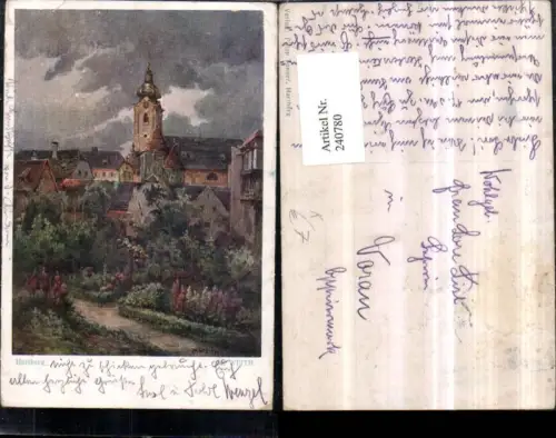 240780,Künstler AK M. Weith Hartberg Teilansicht Kirchenturm
