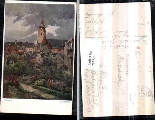287726,Künstler AK M. Weith Hartberg Teilansicht Kirche