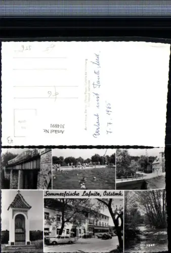 314891,Lafnitz Gasthof Viadukt Brücke Freibad Kapelle Mehrbildkarte