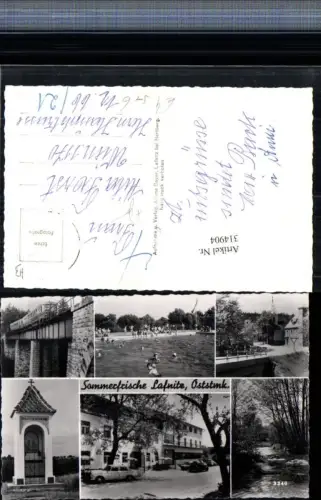 314904,Lafnitz Gasthof Viadukt Brücke Freibad Kapelle Mehrbildkarte