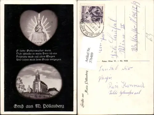 376489,Gruß aus Maria Pöllauberg Kirche Gnadenbild Mehrbildkarte Spruch