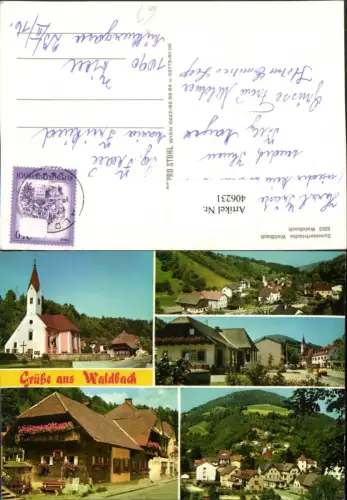 406231,Waldbach Totale Kirche Mehrbildkarte