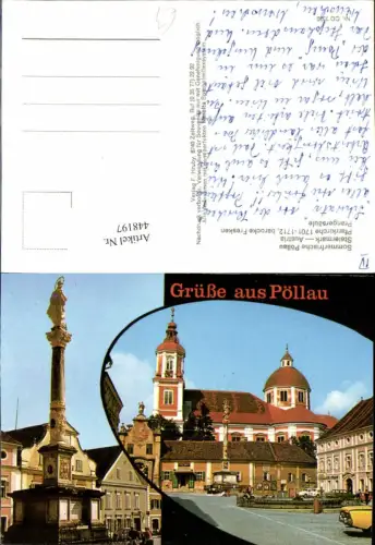 448197,Pöllau Kirche Prangersäule Mehrbildkarte