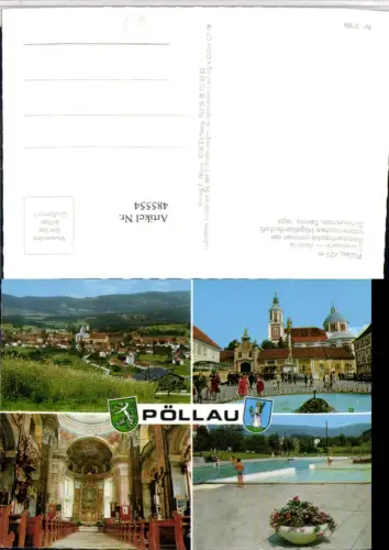 485554,Pöllau Totale Stift Kirche Freibad Mehrbildkarte