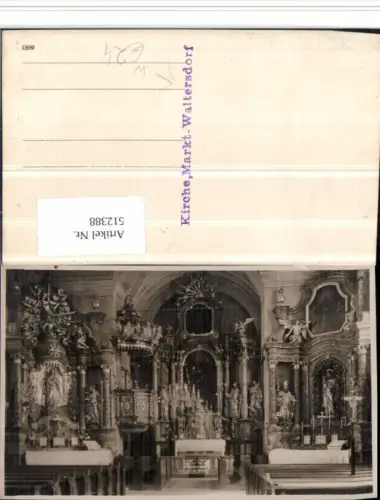 512388,seltene Foto AK Waltersdorf bei Hartberg Kirche Innenansicht