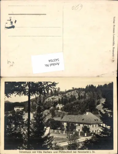543704,Foto-AK Strimitzen Villa Barbara Pichlschloss Neumarkt in Steiermark