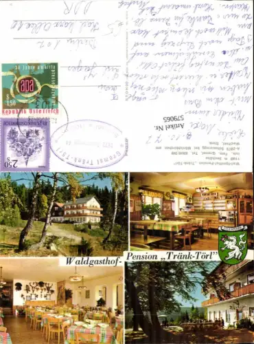579065,Mehrbild Ak Schaueregg b. Mönichkirchen a. Wechsel Waldgasthof Pension Tränk-Törl Gaststube