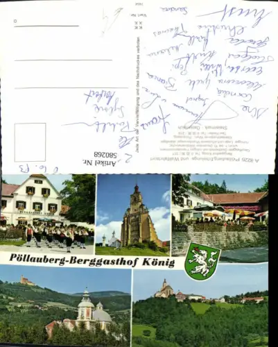 580268,Mehrbild Ak Pöllauberg Kirche u. Berggasthof König Trachtenmusikkapelle