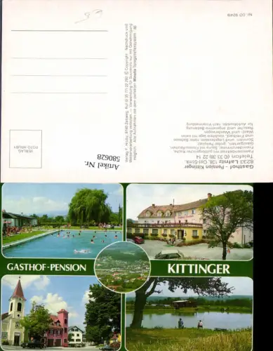580628,Mehrbild Ak Lafnitz Gasthof Pension Kittinger Schwimmbad Fischen