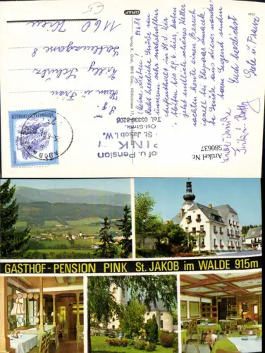 580637,Mehrbild Ak St Jakob im Walde Gasthof Pension Pink