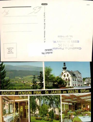 580642,Mehrbild Ak St Jakob im Walde Gasthof Pension Pink