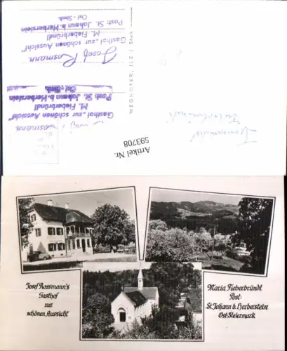 593708,St. Johann ob Herberstein Maria Fieberbründl Gasthof Rossmann Josef