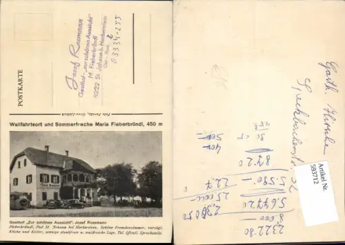 593712,Maria Fieberbründl St. Johann ob Herberstein Josef Rossmann Gasthof