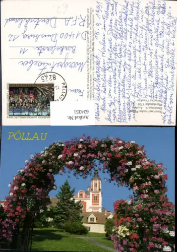 624351,Pöllau bei Hartberg Pfarrkirche Ansicht m. Blumentor i. Vordergrund