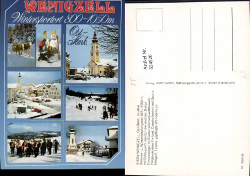 624520,Mehrbild Ak Wenigzell Wintersport Pferdeschlitten VW Käfer Musikkapelle
