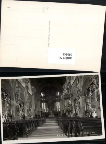 649643,Foto Ak Vorau Stiftskirche Kirche Innenansicht