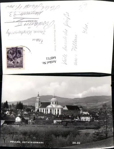 649711,Foto Ak Pöllau Ansicht mit Stift Pöllau