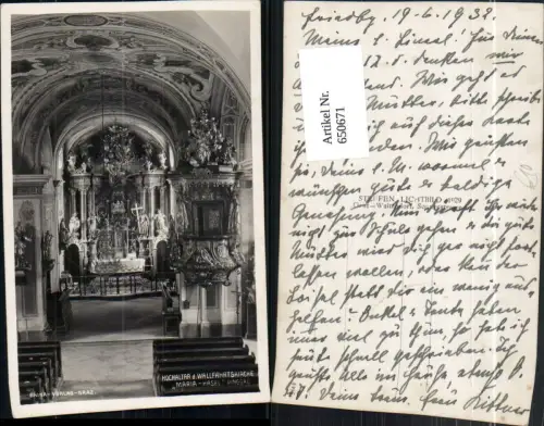 650671,Foto Ak Wallfahrtskirche Maria Hasel Pinggau Hochaltar