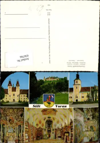 656766,Mehrbild Ak Stift Vorau Stiftshof Ostfront Vorplatz Hochaltar