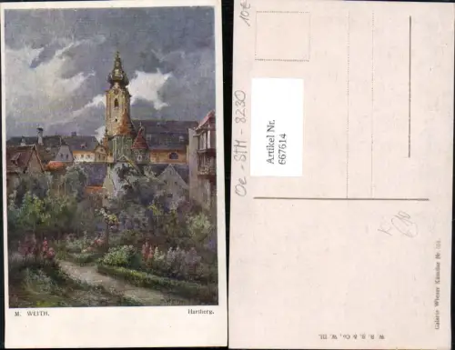 667614,Künstler Ak M. Weith Hartberg Ansicht m. Kirche