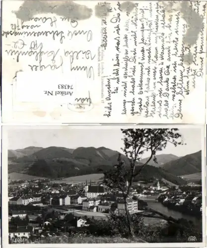 74383,Leoben Partie vom Berg 1936