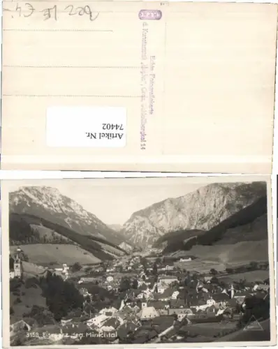 74402,Fotokarte Eisenerz g. Minichtal 1930