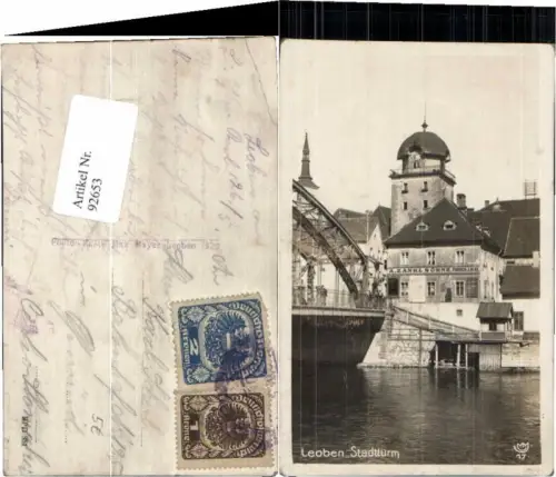 92653,Leoben Stadtturm Partie 1920
