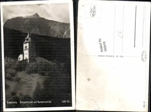 102610,Eisenerz Schichtturm m. Kaiserschild 1943