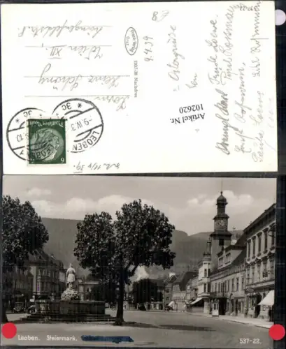 102620,Leoben Partie am Hauptplatz 1937