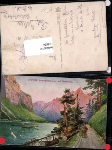 102624,Eisenerz Leopoldsteinersee Pfaffenstein Ufer Partie Künstler AK