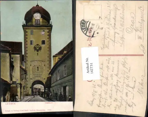 142731,Leoben Stadtturm 1915
