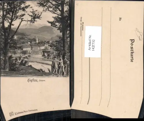 142732,Hieflau im Gesäuse Ortsrand Leute 1905