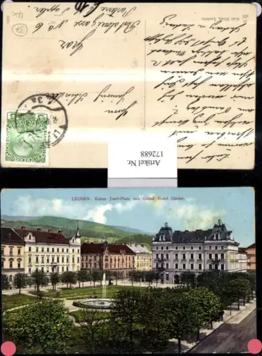 172688,Leoben Kaiser Josef Platz m. Grand Hotel Gärner