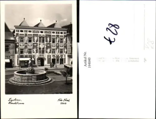 194040,Leoben Hacklhaus Brunnen pub Fürst 2303