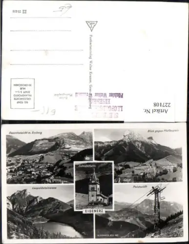 227108,Eisenerz Totale Erzberg Pfaffenstein Schichtturm Polsterlift Leopoldsteinersee Mehrbildkarte