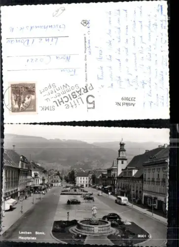 237019,Leoben Hauptplatz Rathaus Brunnen Geschäfte
