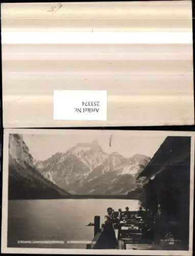 253374,Eisenerz Leopoldsteinersee See m. Pfaffenstein Gasthaus Terrasse Bergkulisse