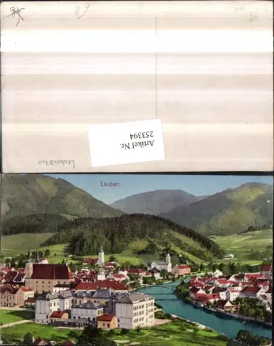 253394,Leoben Teilansicht Kirchen Brücke