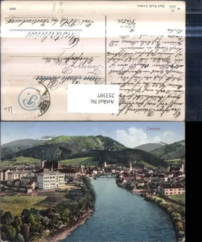 253397,Leoben Teilansicht Kirchen Brücke Fluss pub Karl Krall