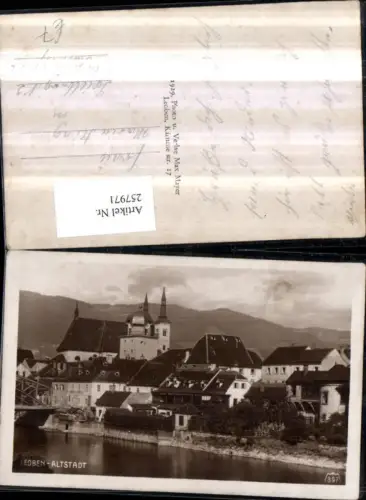 257971,Leoben Altstadt Teilansicht Kirche Turm Brücke