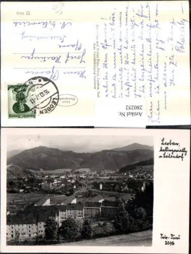 280252,Leoben Totale Mallingersiedlung u. Leitendorf Bergkulisse pub Foto Fürst 2096