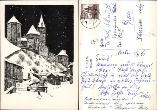 280260,Künstler AK Leoben Kirche Türme