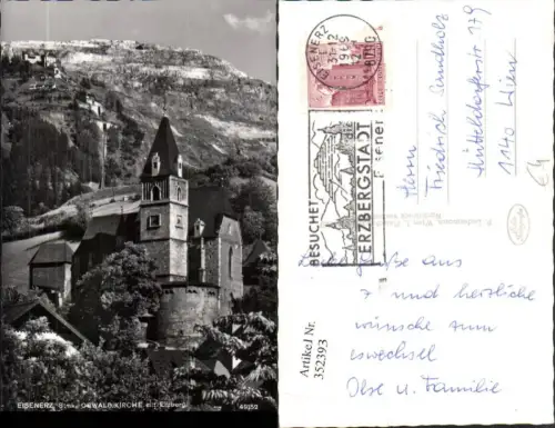 352393,Eisenerz Oswaldikirche Kirche m. Erzberg
