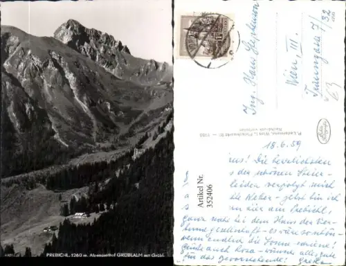 352406,Prebichl Präbichl b. Eisenerz m. Alpengasthof Grüblalm m. Grübl Bergkulisse