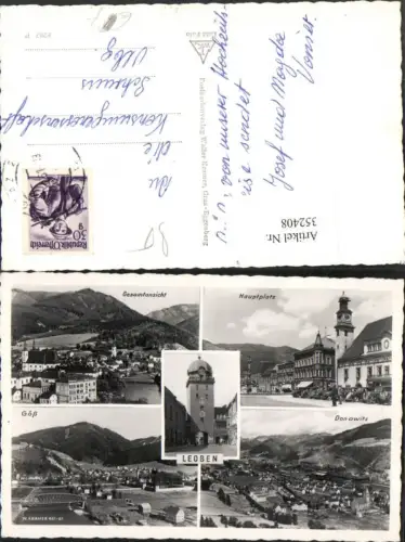 352408,Leoben Totale Hauptplatz Göß Donawitz Mehrbildkarte