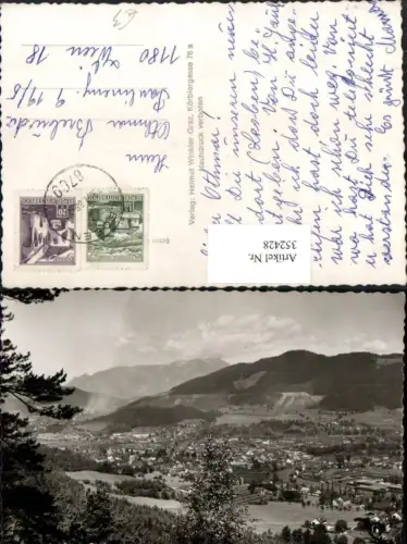 352428,Leoben Teilansicht Totale Bergkulisse