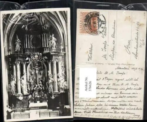 376626,Mautern Kirche Innenansicht Altar Bahnpost Zug 67 Bischofshofen – Bruck an d. Mur
