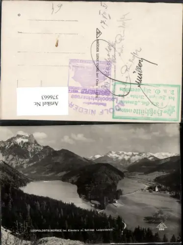 376663,Leopoldsteinersee See b. Eisenerz m. Schloss Leopoldstein Bergkulisse