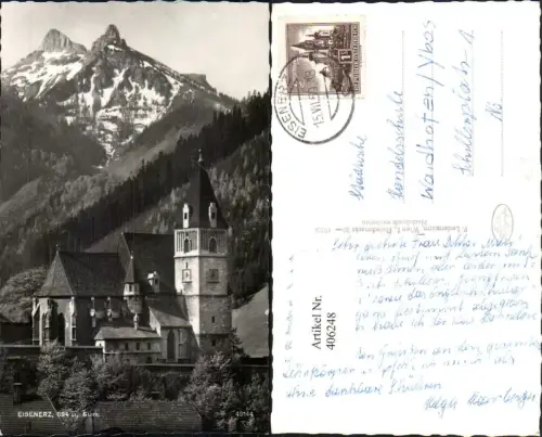 406248,Eisenerz Kirche Bergkulisse