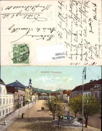 575990,Leoben Hauptplatz Brunnen